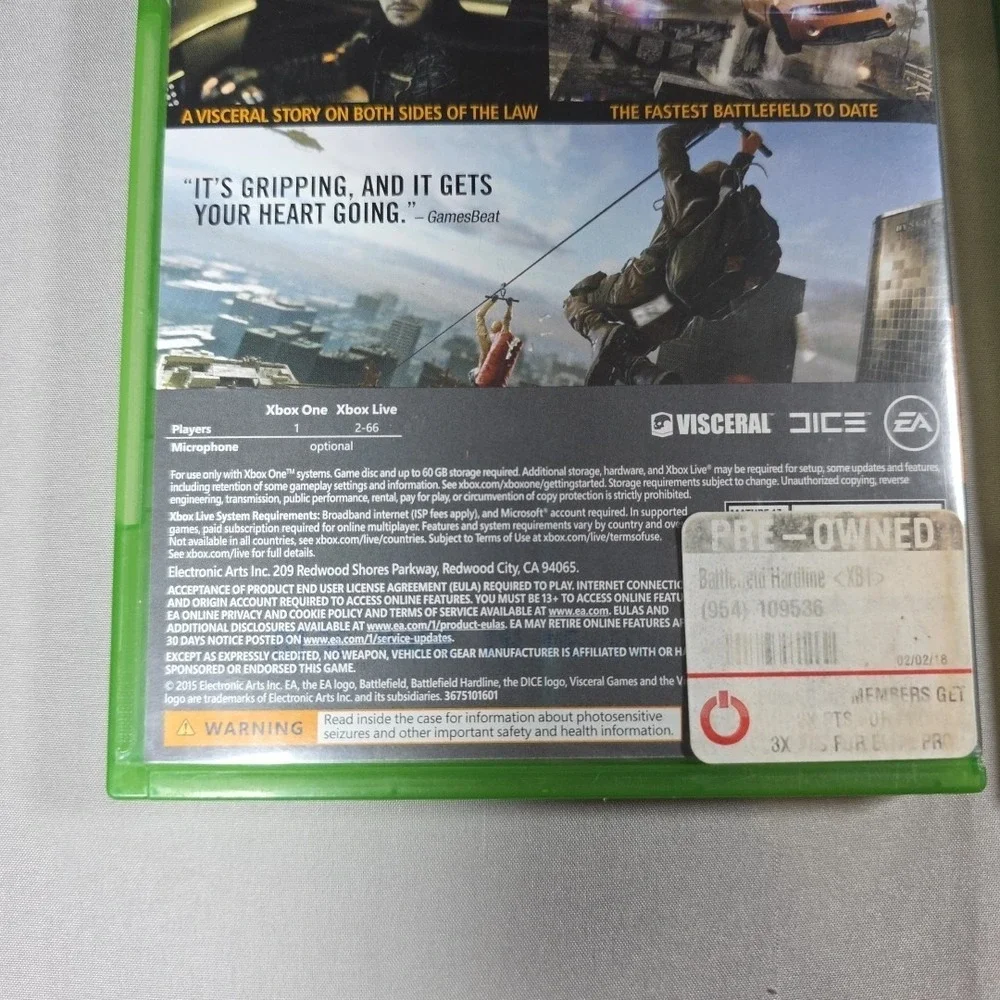 Bundle XBOX ONE Battlefield‎ Hardline, Battlefield 1- 2015,2016 TESTED